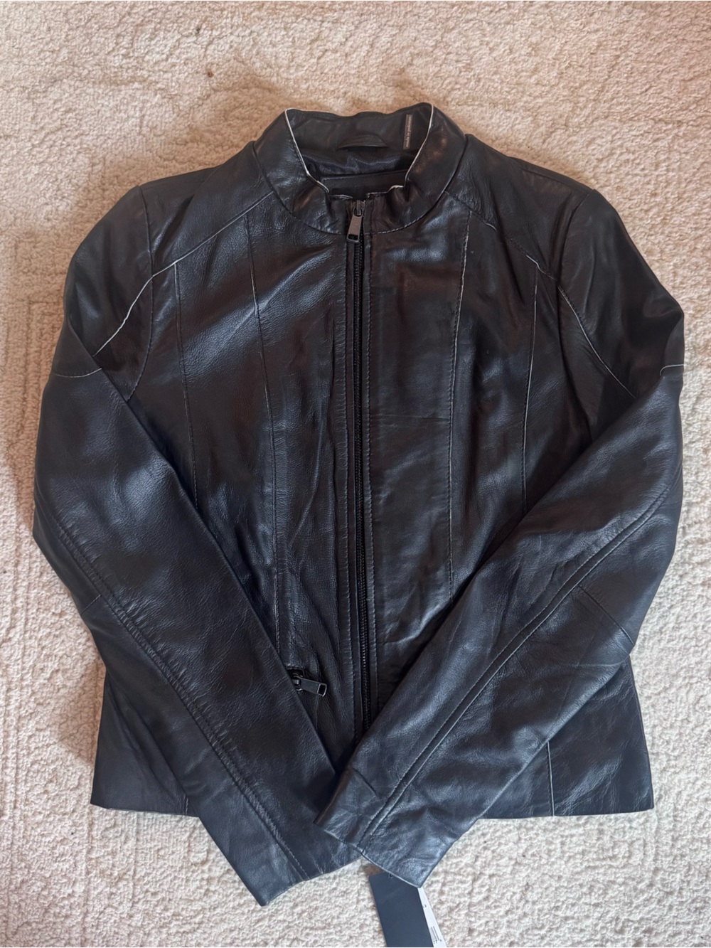 NWT Tannery West Leather Jacket Sz XS